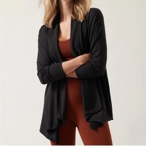 Athleta Pranayama Restore Wrap cardigan sweatshirt in Black - XS